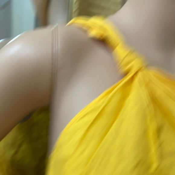 Farm Rio Summer Party Croop yellow One-Shoulder tank Top New - Picture 10 of 13